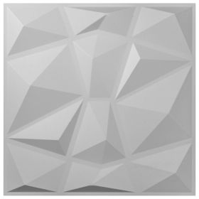 13 Pack 19.7x19.7Inches Diamond White 3D PVC Wave Panels for Interior Wall Decor Textured 3D Wall Tiles 32 Sq Ft