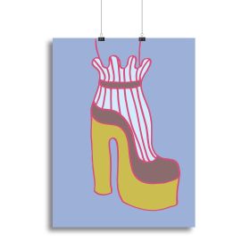 Yellow Heel Blue Canvas Print or Poster (Type: Standard Framed Canvas Print, size: 24" x 16" / 60cm x 40cm approx)